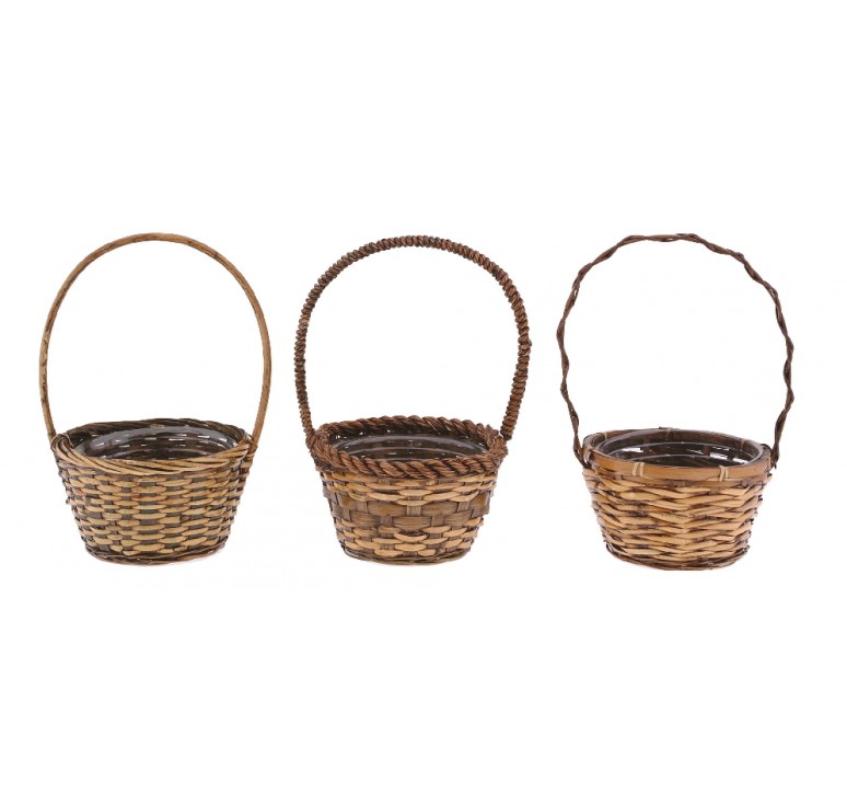 10" Round Bamboo Single Basket 