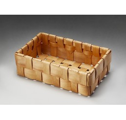 Buff Color Woven-Wood Tray