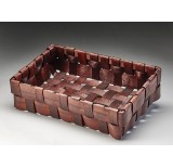 Brown Stain Woven-Wood Tray