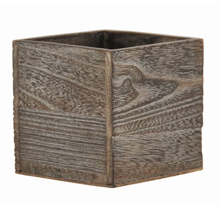 Brown Stain Wooden 4" Cube 