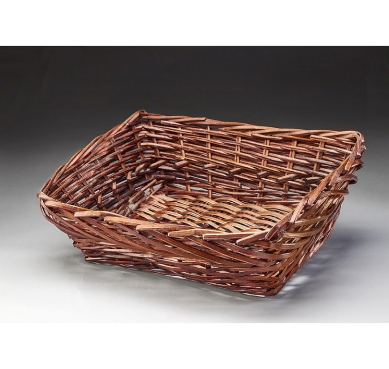 Brown Stain Rectangular Willow Tray
