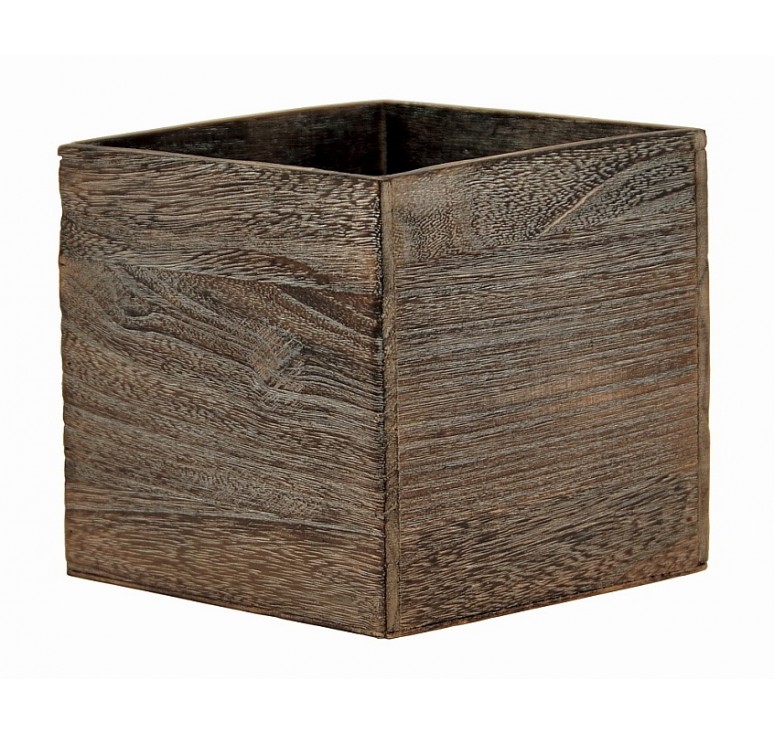 Brown Stain Wooden 5" Cube  