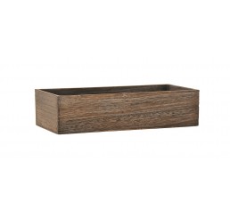 Rectangular Brn Stain Wooden Container