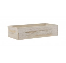 WhiteWash Rectangular Wooden Container