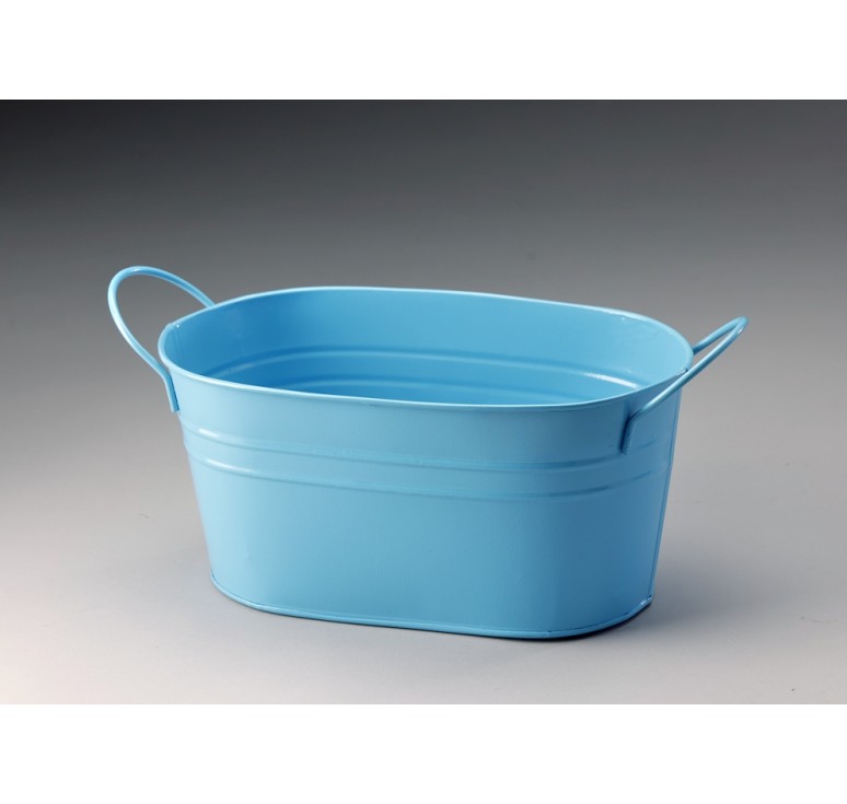 Baby Blue, Oval Metal Pail