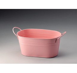 Pink Oval Metal Pail