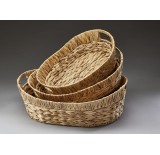 Set/3 Seagrass Tray with Metal Frame