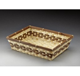 Rectangular Bamboo Basket w/Brown Trim