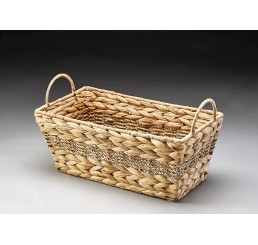 Rectangular Seagrass & Rope Container 