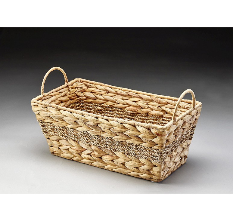 Rectangular Seagrass & Rope Container 