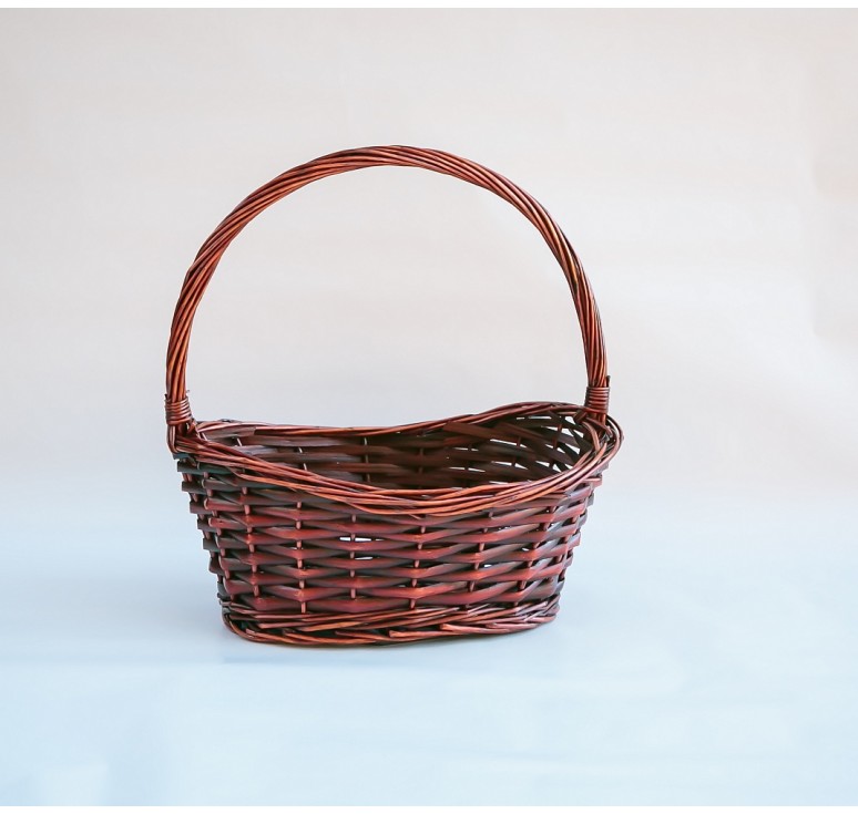 Brown Stain Willow Single Basket  