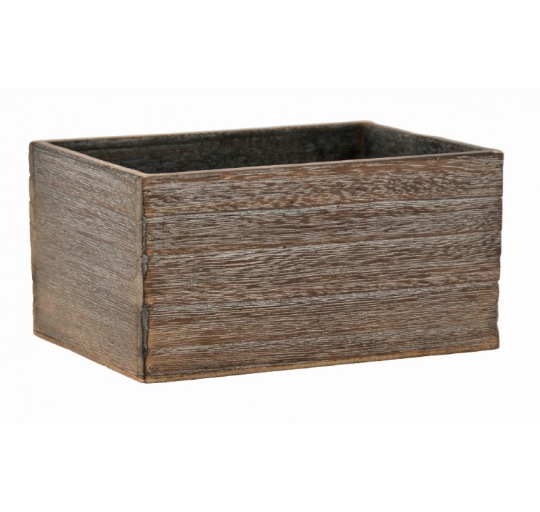 Rectangular Brown Stain Wooden Container 