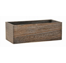 Rectangular Wooden Container - Brown Stain 