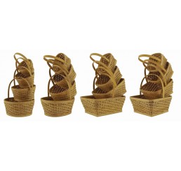 Set/4 Assorted Shape Woodchip Baskets