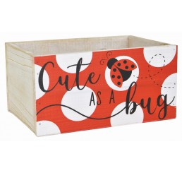 Rectangular Wooden Container "Cute As A Bug"