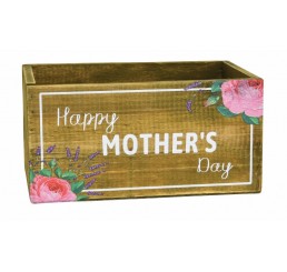 Rectangular Wooden Container "Happy Mother's Day"
