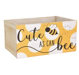 Rectangular Wooden Container "Cute As Can bee"
