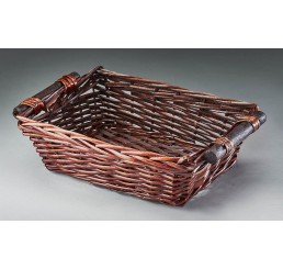 Rectangular Willow Tray w/Wooden Ear Handles 