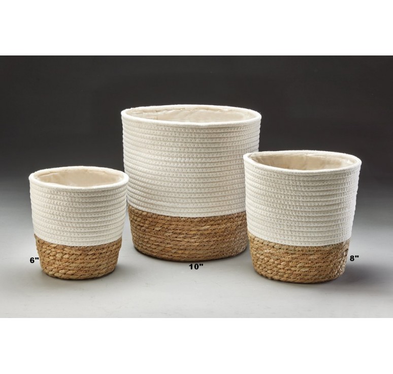 Fabric & Rope Planter - Fits 6"