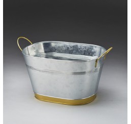 Galvanized Metal with Gold-Tone Trim  