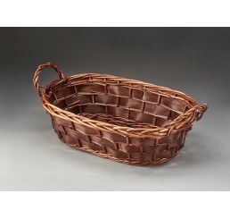 Willow and Woodchip Oblong Tray with Ear Handles 