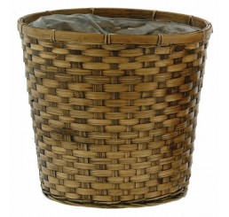 Brown Stain Bamboo Planter - fits 10" pot