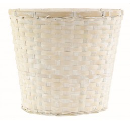 White Wash Bamboo Planter - fits 10" pot