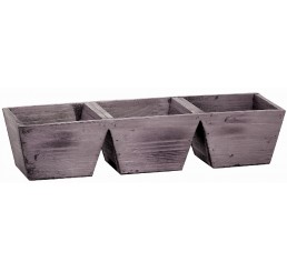 Three Compartment Wooden Container