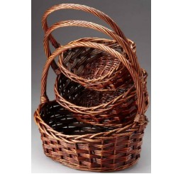 Set/3 Brown Stain Oval Willow