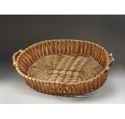 Oval Willow Tray with Wooden Ear Handles