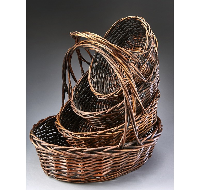 Brown Stain Oval Willow Set/4 