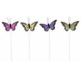 3" Assorted Color Butterfly Pick