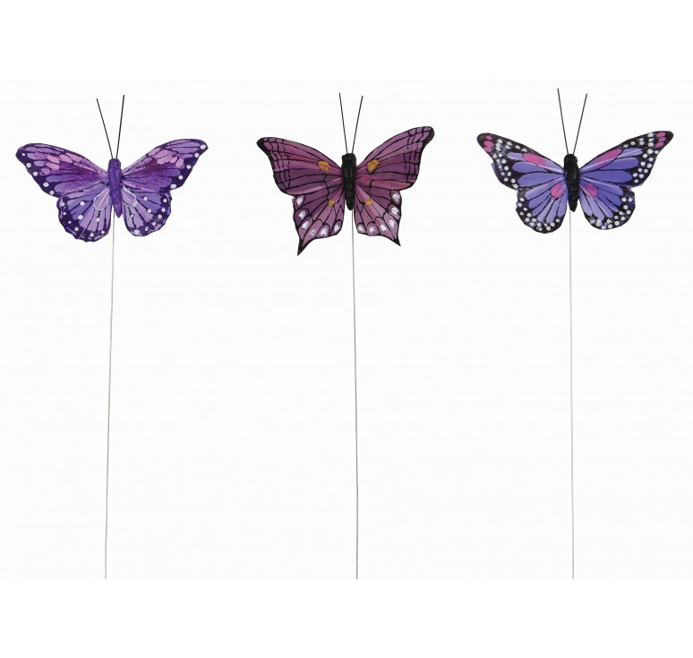 3" Purple Butterfly Pick