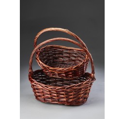 Set/2 Brown Stain Oval Willow  