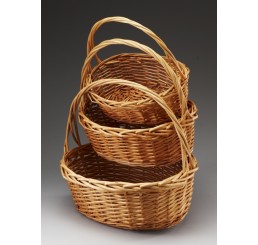 Set/3 Buff Color Willow Baskets  