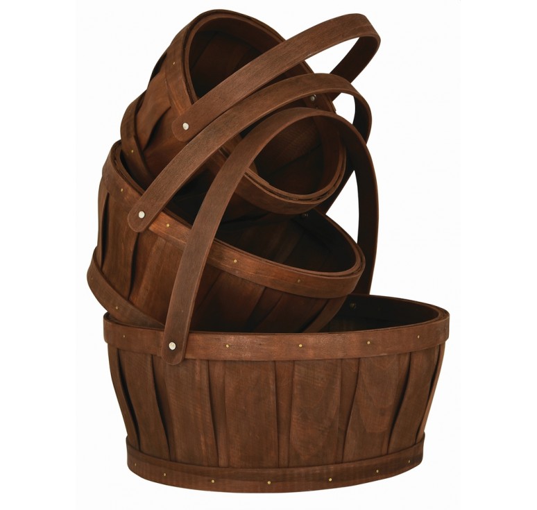 Case Chip Wood Basket w/ Handle