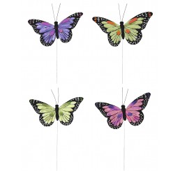 4.5" Assorted Color Butterfly Pick