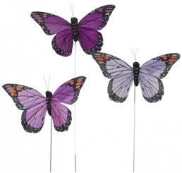 4.5" Assorted Purple Butterfly Pick