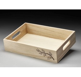 Wood Tray w/Decorative Imprint