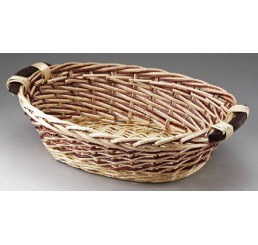 Oval Willow with Wooden Ear Handles - Two-Tone Weave 