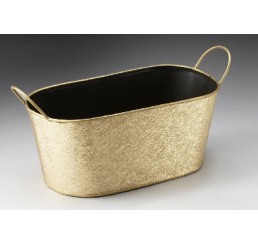 Oval Metal Container - Gold  