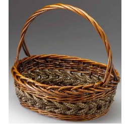 Brown Stain Willow and Rope Oval  