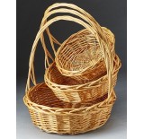 Buff Color Round Willow Set/3  