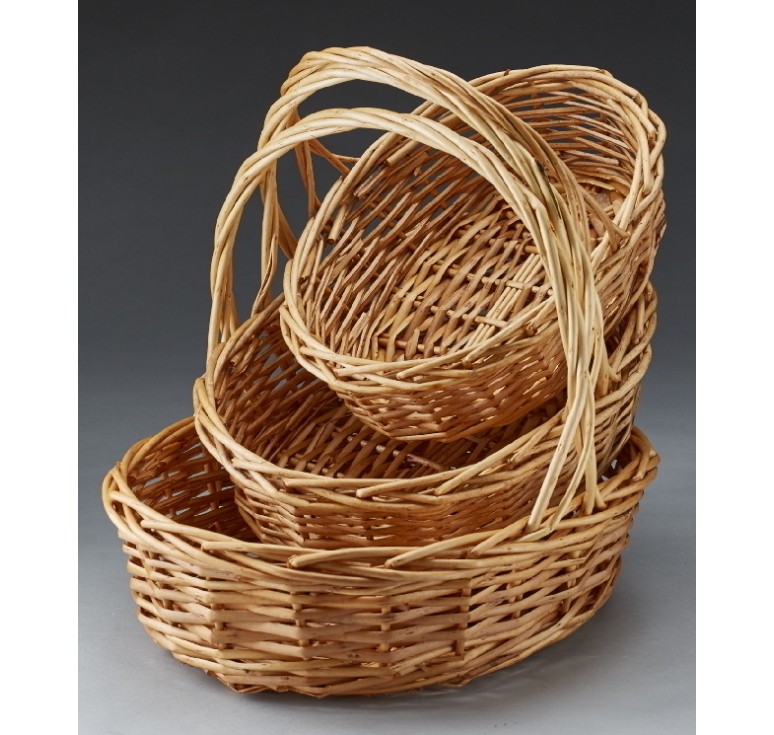 Buff Color Oval Willow Set/3   