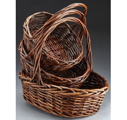 Oval Willow Set/3 - Brown Stain  