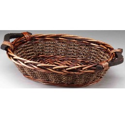 Willow and Rope Tray with Wooden Ear Handles  