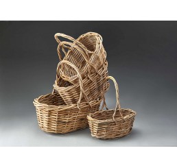 Grey Wash Oval Set/4 Split Rattan