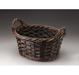 Brown Stain Oval Willow Basket