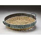 Round Seagrass Tray w/Metal Frame