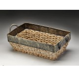 Rectangular Seagrass Tray w/Metal Frame